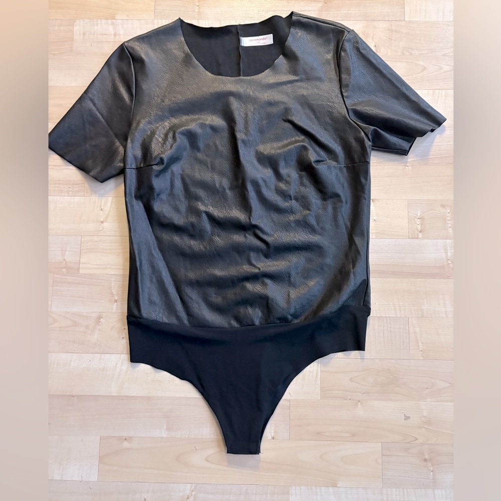 EUC Commando Faux Vegan Leather Bodysuit.